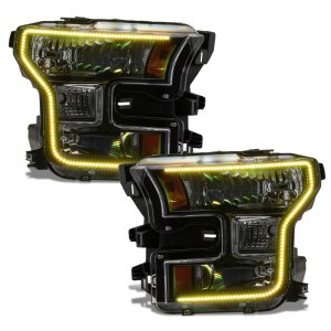 Ford F-150 Headlight Assemblies - ORACLE Lighting - Dynamic RGB+A, Black Edition - Black - `15-`17